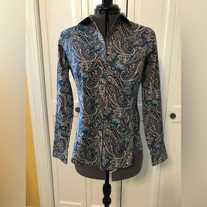 Talbot’s Size 4 Paisley print long sleeve tailored women’s shirt